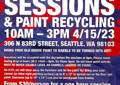 Splatter Sessions & paint recycling event at Dabble