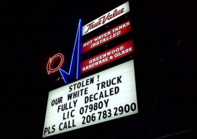 Greenwood True Value truck stolen