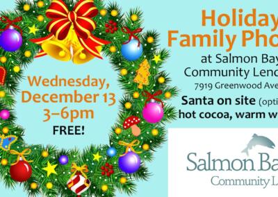 Santa event next Wednesday afternoon at Salmon Bay Community Lending