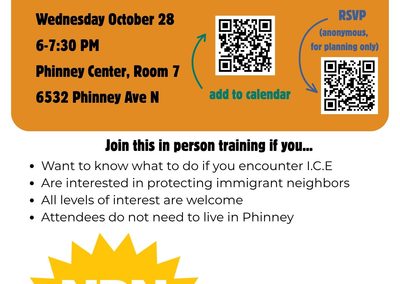 ICE Rapid Response training at the Phinney Center October 28th
